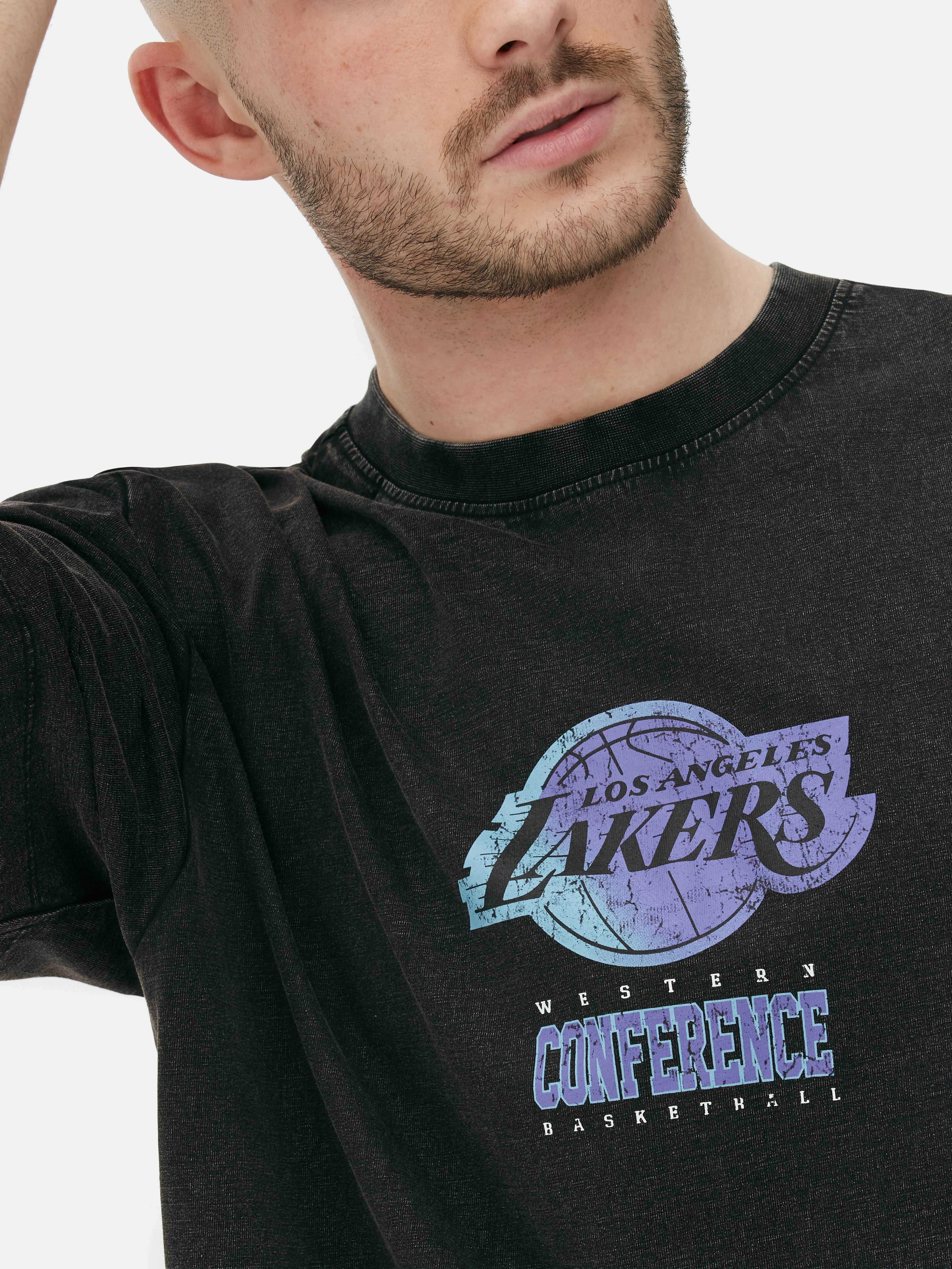 Camiseta de Los Lakers de la NBA con lavado al ácido