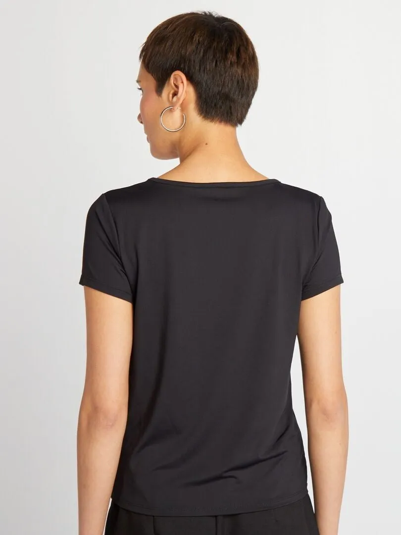 CAMISETA DE MANGA CORTA DE MICROFIBRA  NEGRO