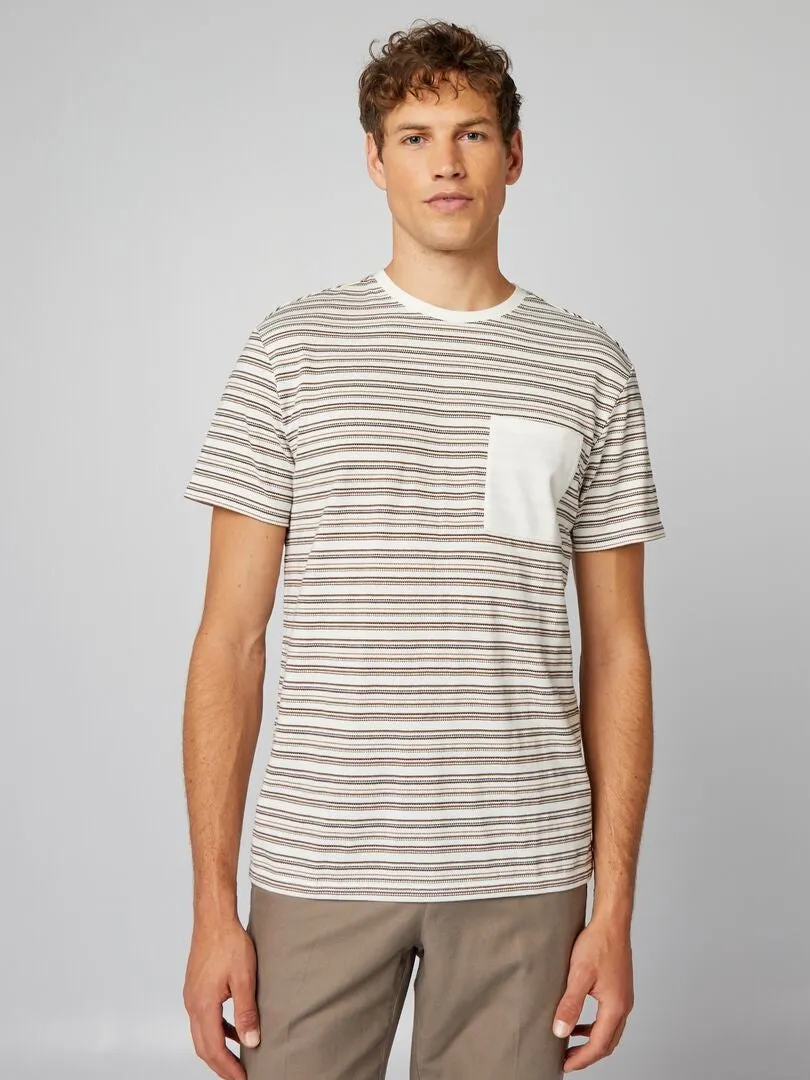 CAMISETA DE MANGA CORTA DE RAYAS  AZUL