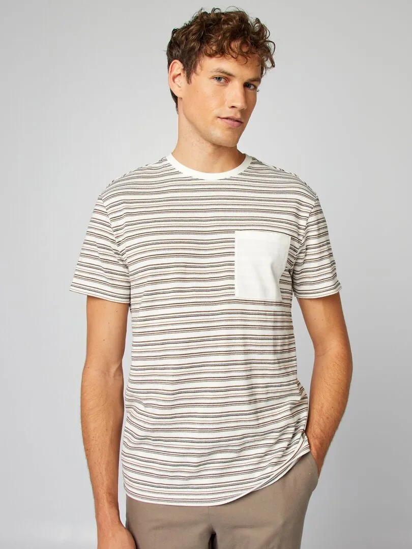 CAMISETA DE MANGA CORTA DE RAYAS  AZUL