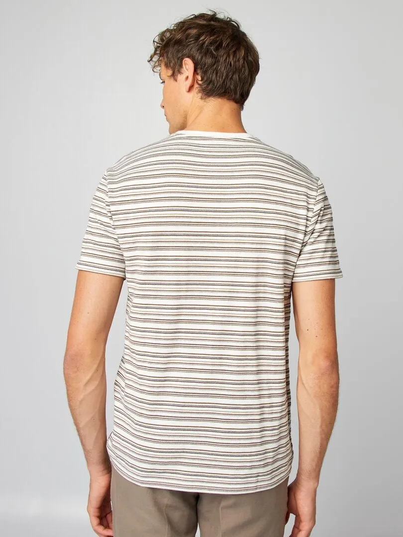 CAMISETA DE MANGA CORTA DE RAYAS  AZUL