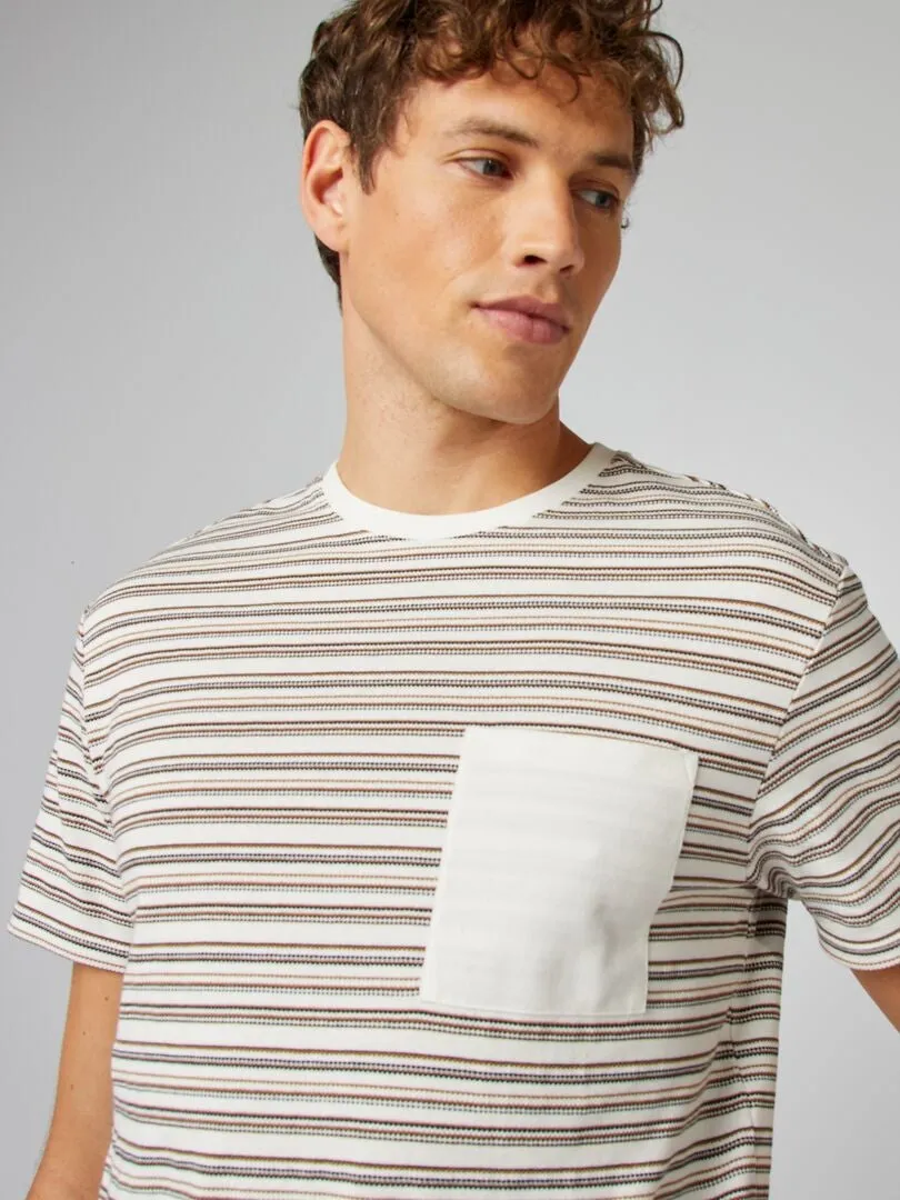 CAMISETA DE MANGA CORTA DE RAYAS  AZUL