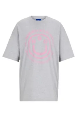 Camiseta de punto de algodón con estampados gráficos de temporada