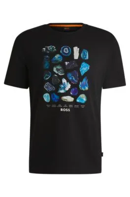 Camiseta de punto de algodón con ilustración de temporada