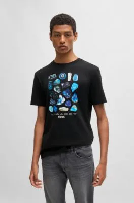 Camiseta de punto de algodón con ilustración de temporada