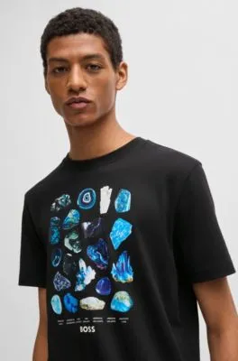 Camiseta de punto de algodón con ilustración de temporada