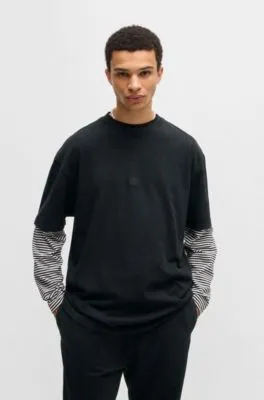 Camiseta de punto de algodón con logo