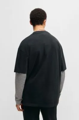Camiseta de punto de algodón con logo