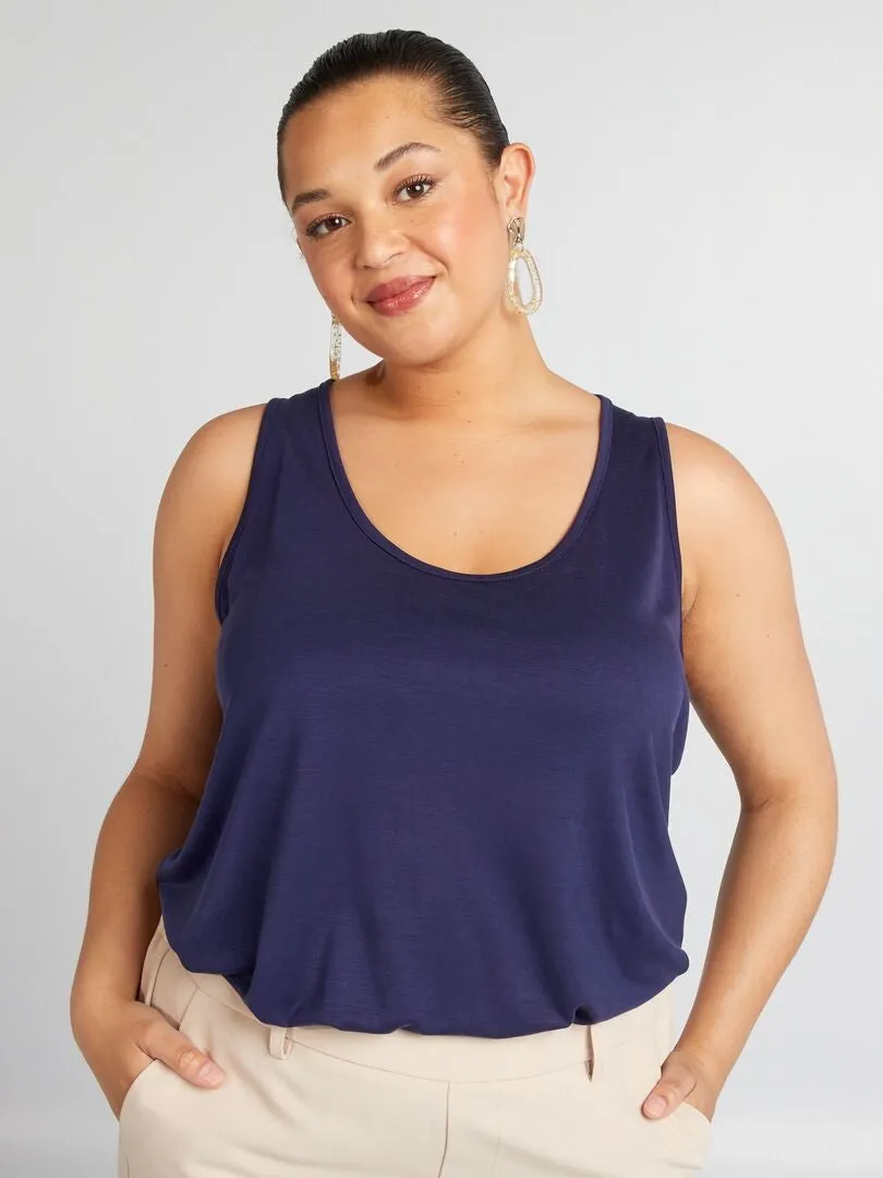 CAMISETA DE TIRANTES CON CUELLO REDONDO  AZUL