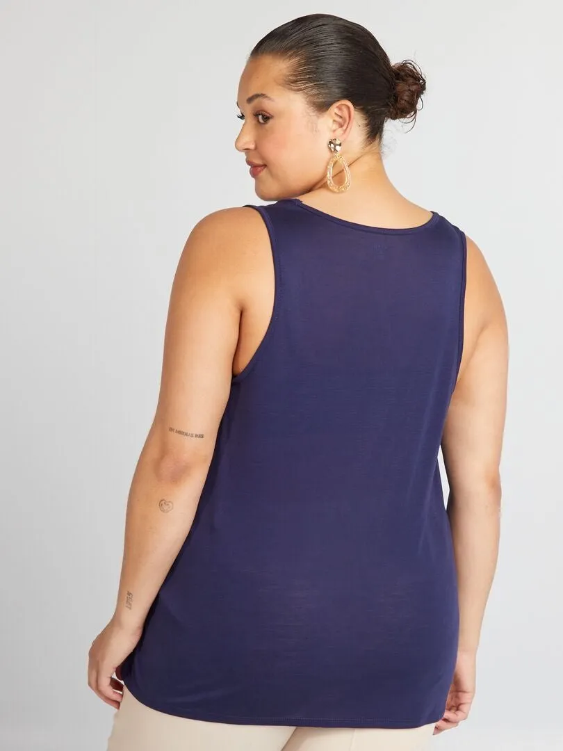 CAMISETA DE TIRANTES CON CUELLO REDONDO  AZUL