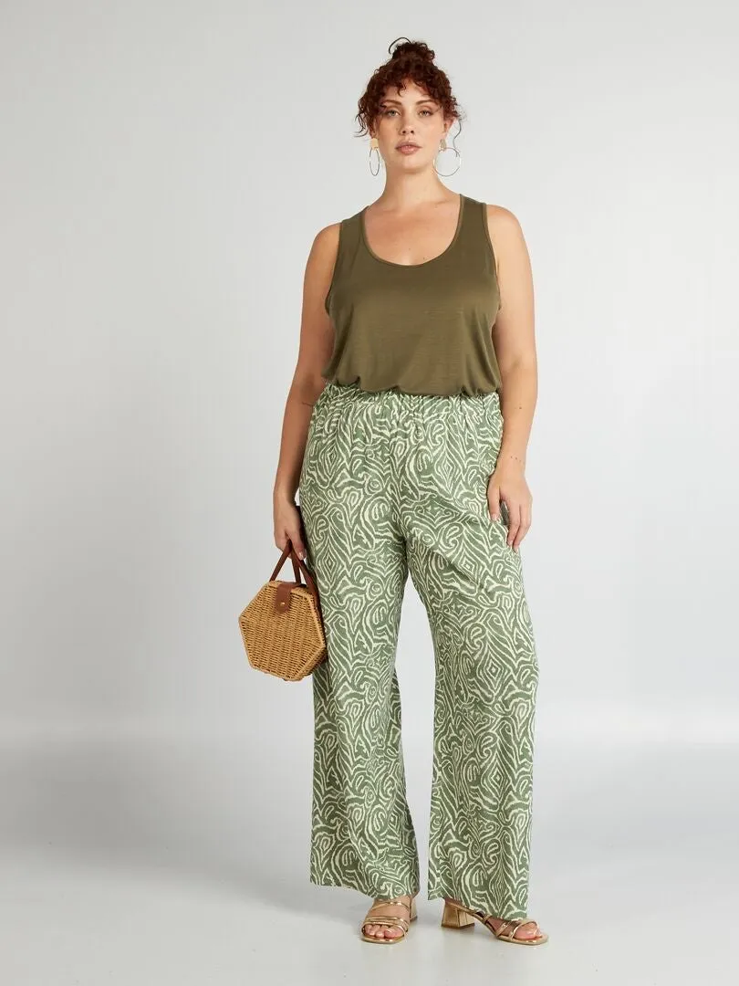 CAMISETA DE TIRANTES CON CUELLO REDONDO  KAKI