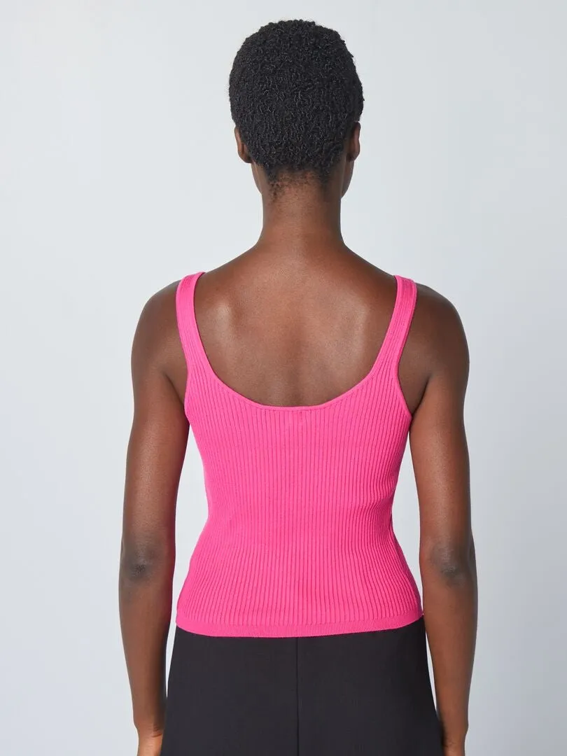 CAMISETA DE TIRANTES DE PUNTO DE CANALé  ROSA