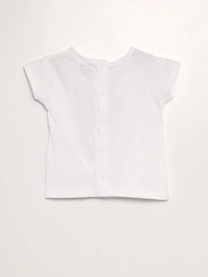 CAMISETA ESTAMPADA 'LIMóN' + ADORNO CON RELIEVE  BLANCO