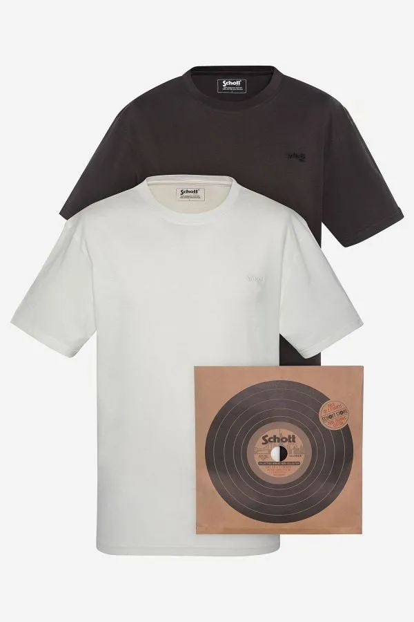Camiseta Hombre Schott Tsbase01 Washed Black / Off White