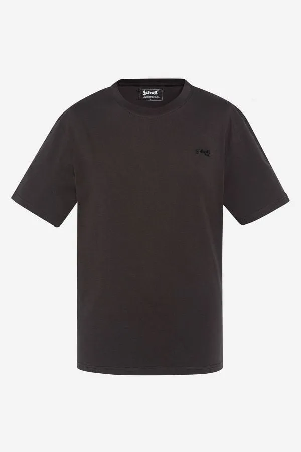 Camiseta Hombre Schott Tsbase01 Washed Black / Off White