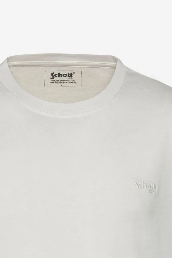 Camiseta Hombre Schott Tsbase01 Washed Black / Off White