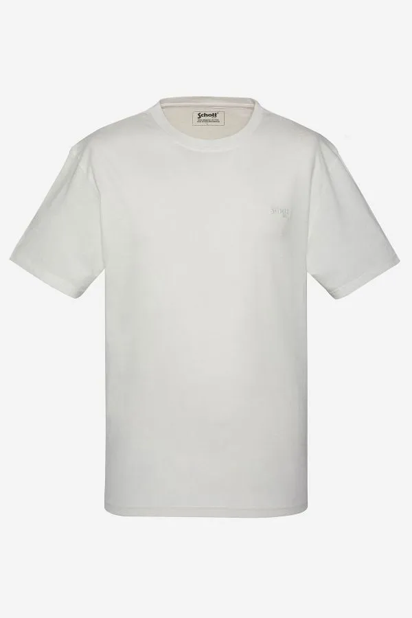 Camiseta Hombre Schott Tsbase01 Washed Black / Off White