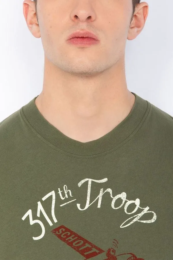 Camiseta Hombre Schott Tsmel Kaki