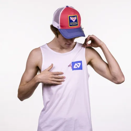 CAMISETA HYDROPONIC HOMBRE DIVERTIDA TIRANTES TANK TOP PINK HIDE WHITE REF. 2103402 BLANCA PANTERA ROSA