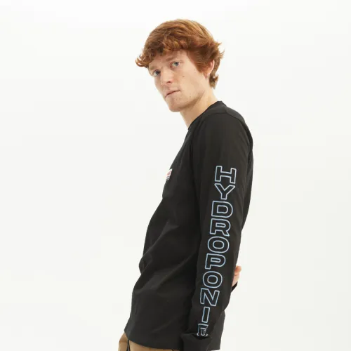 CAMISETA HYDROPONIC HOMBRE MANGA LARGA REFDB514 DBZ SAIYAN 3 LS BLACK NEGRA