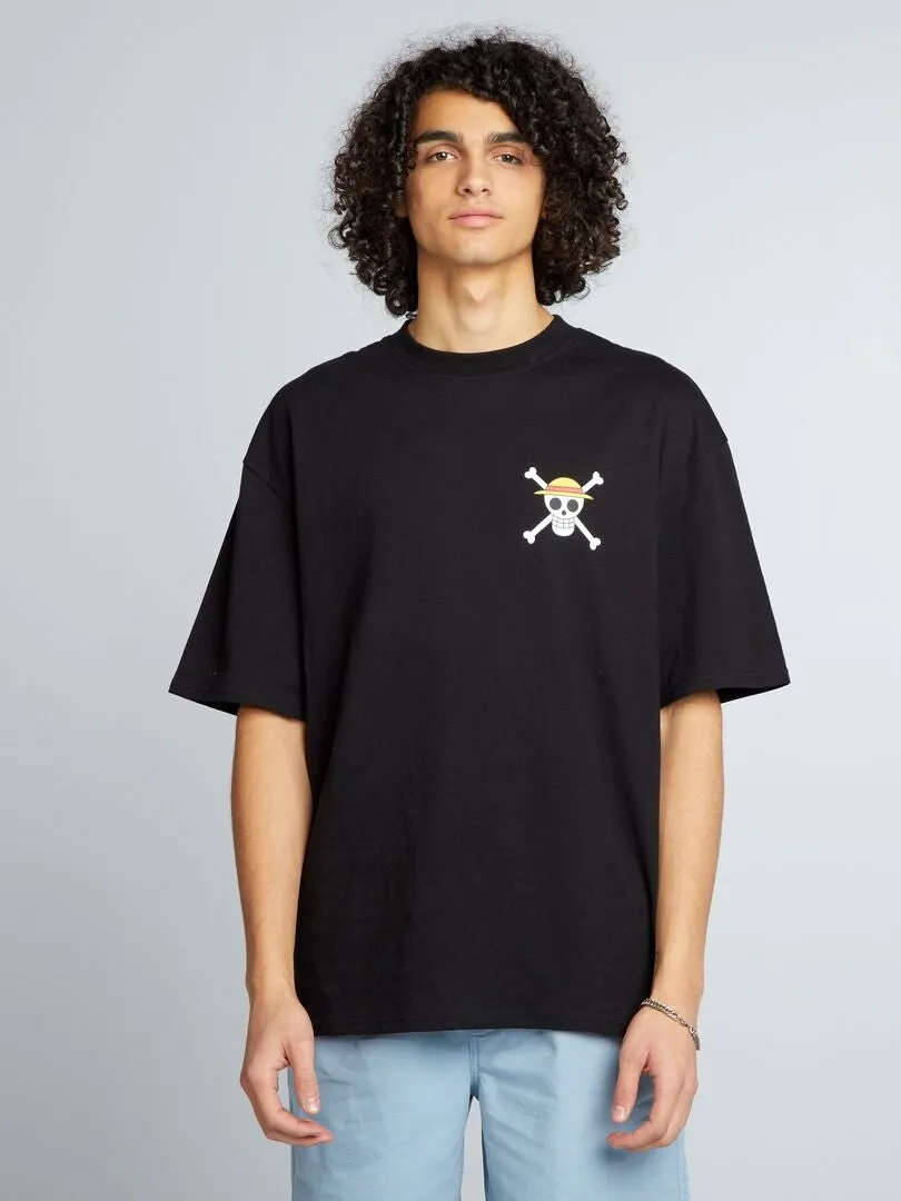 CAMISETA OVERSIZE 'ONE PIECE'  NEGRO