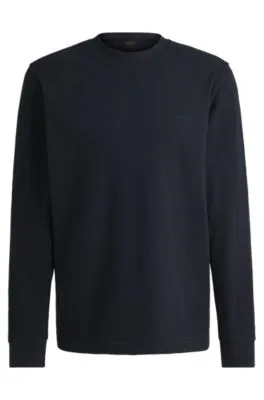 Camiseta relaxed fit de algodón aterciopelado con detalle de logo