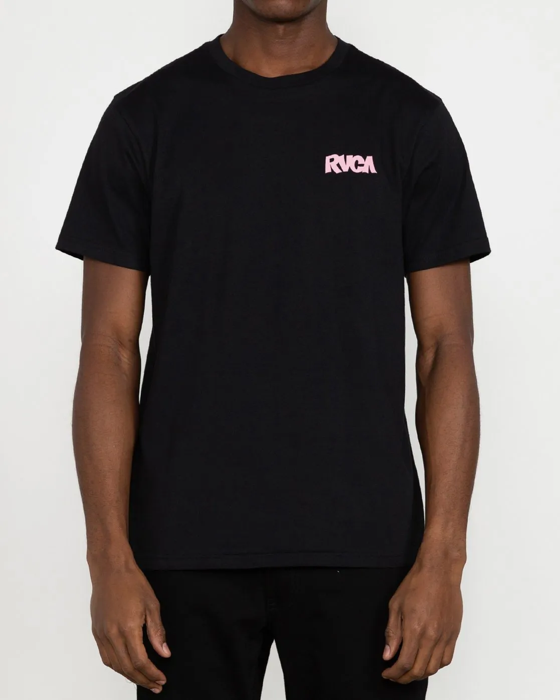 CAMISETA RVCA HOMBRE MANGA CORTA ROBERTO SS REF.U1 SSSP RVF0 BLACKNEGRA DIBUJO ROSA
