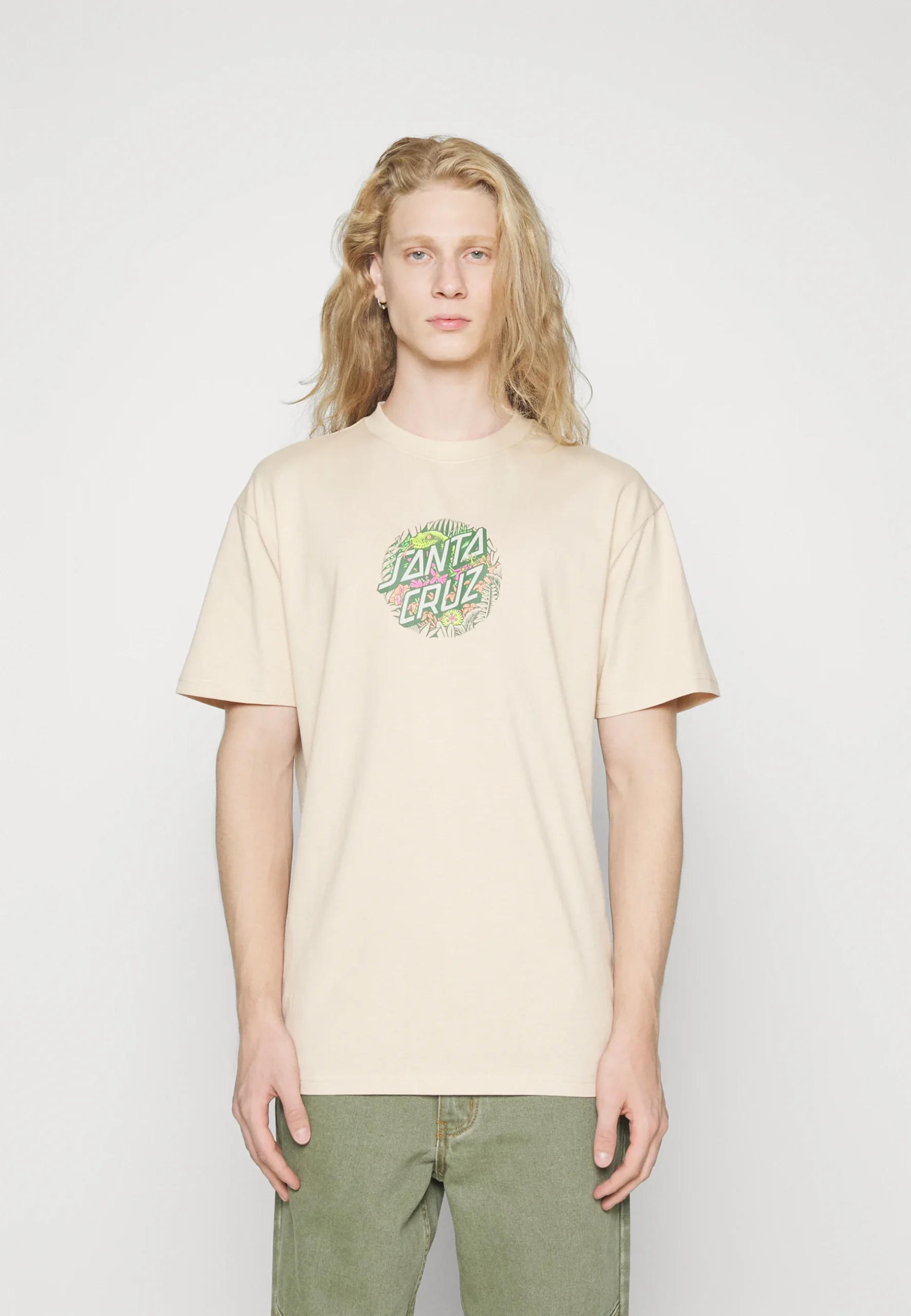 CAMISETA SANTA CRUZ SKATE UNISEX MANGA CORTA ASP FLORES DOT FRONT TSHIRT REF SCA TEE 10307 OATBEIGE