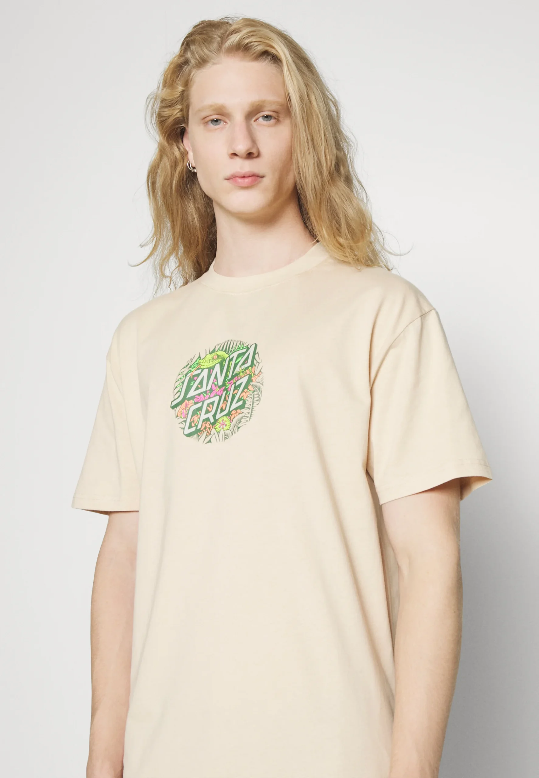 CAMISETA SANTA CRUZ SKATE UNISEX MANGA CORTA ASP FLORES DOT FRONT TSHIRT REF SCA TEE 10307 OATBEIGE
