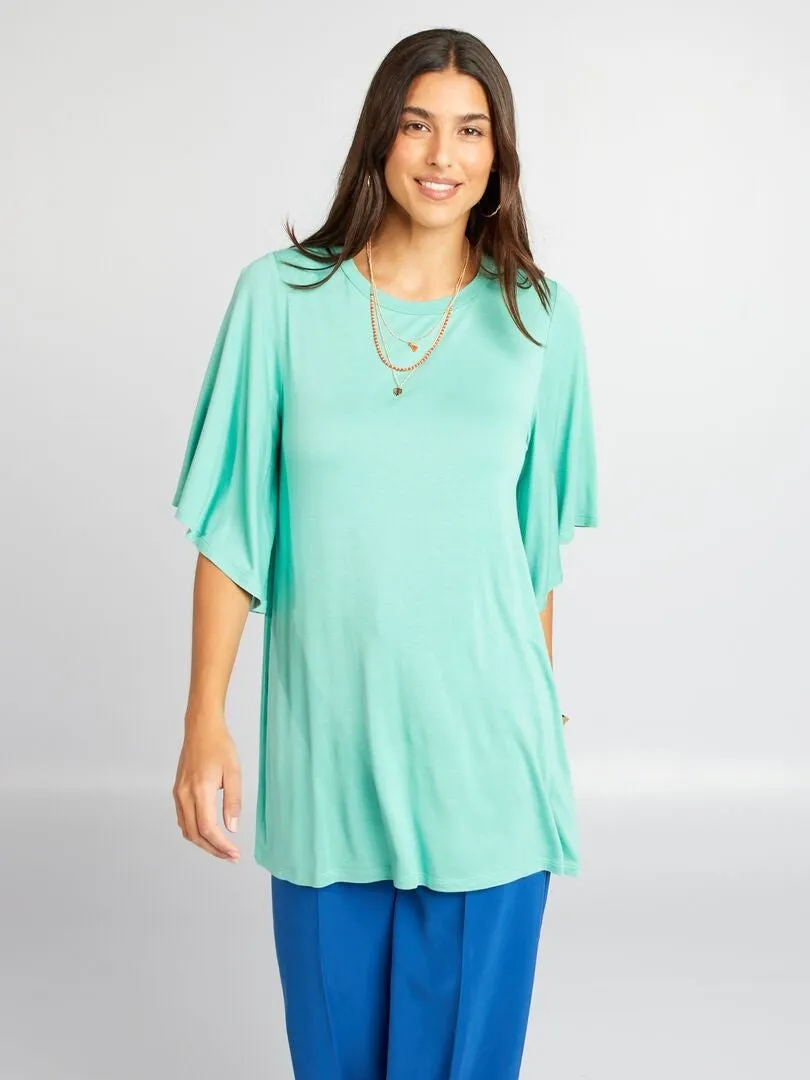 CAMISETA VAPOROSA MANGA MURCIéLAGO  VERDE