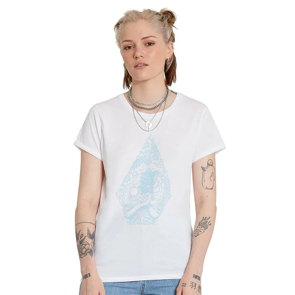 Camiseta VOLCOM Mujer manga corta RADICAL DAZE – WHITE Ref. B3512115_BLK blanca flor Nueva Colección
