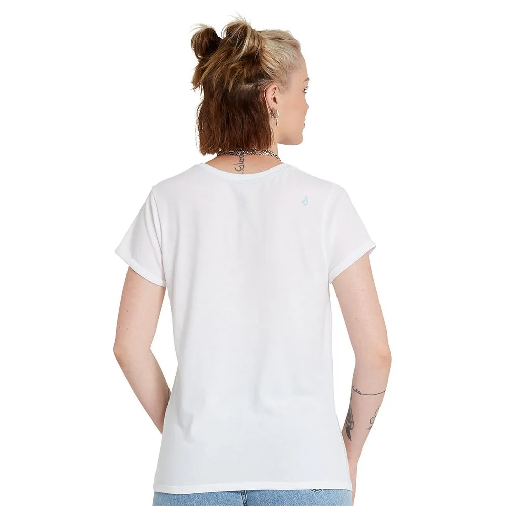 Camiseta VOLCOM Mujer manga corta RADICAL DAZE – WHITE Ref. B3512115_BLK blanca flor Nueva Colección