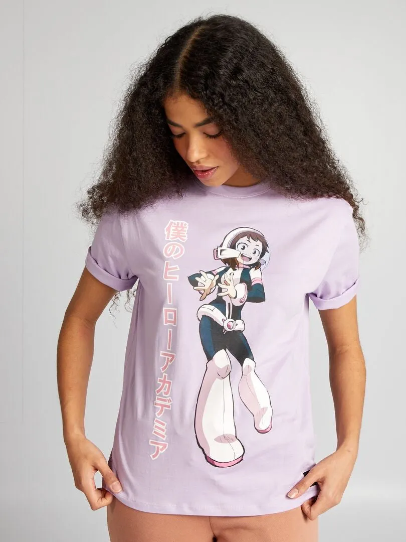 CAMISETA 'MY HERO ACADEMIA'  PURPURA