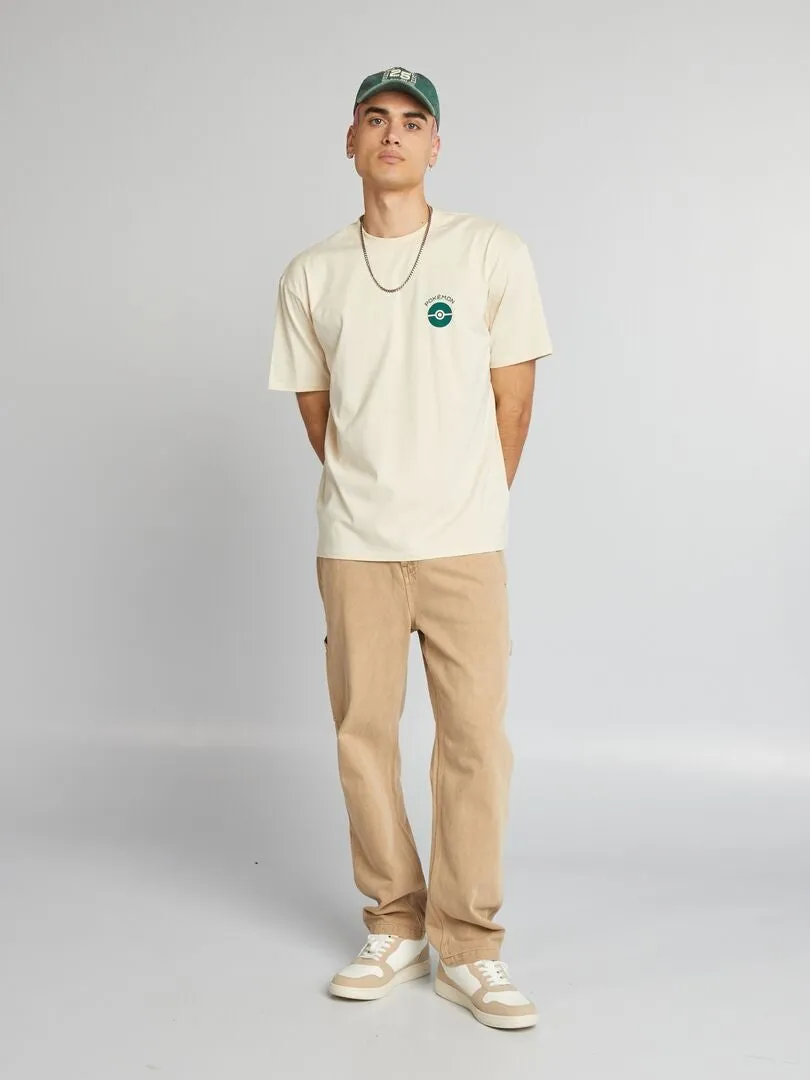 CAMISETA 'POKéMON'  BEIGE