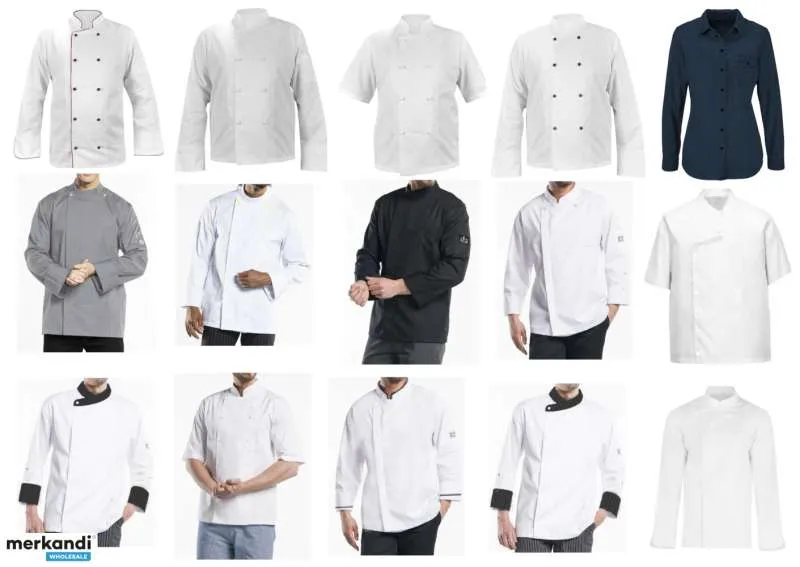 CAMISETAS DE COCINA SUDADERAS DE TRABAJO PARA HOMBRE MUJERES BLANCO GRIS NEGRO