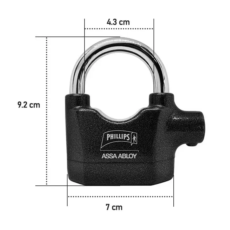 Candado Alarma Seguridad 70 mm Phillips MX5933
