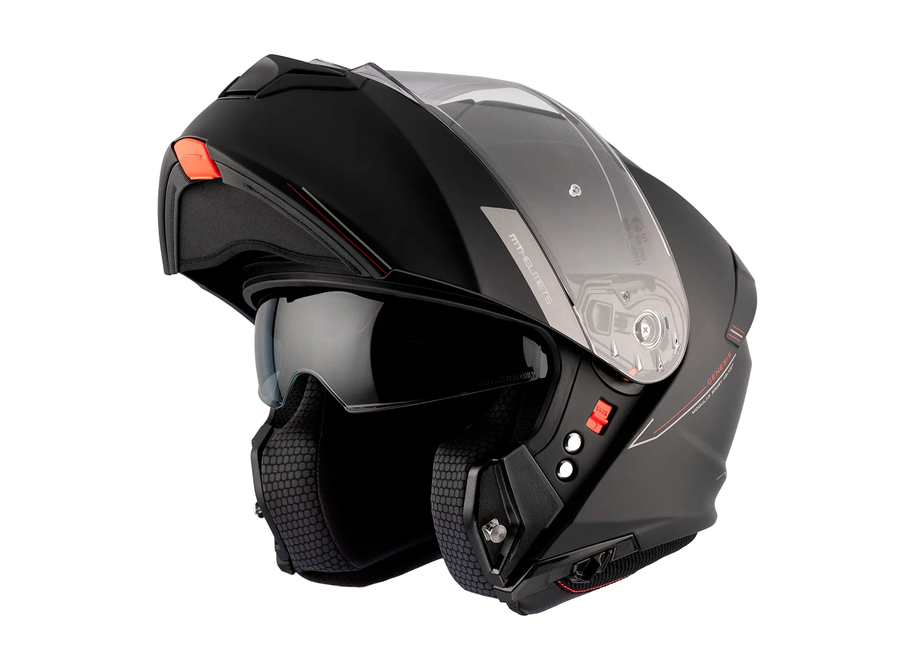 CASCO MT GENESIS  ABATIBLE NEGRO MATE