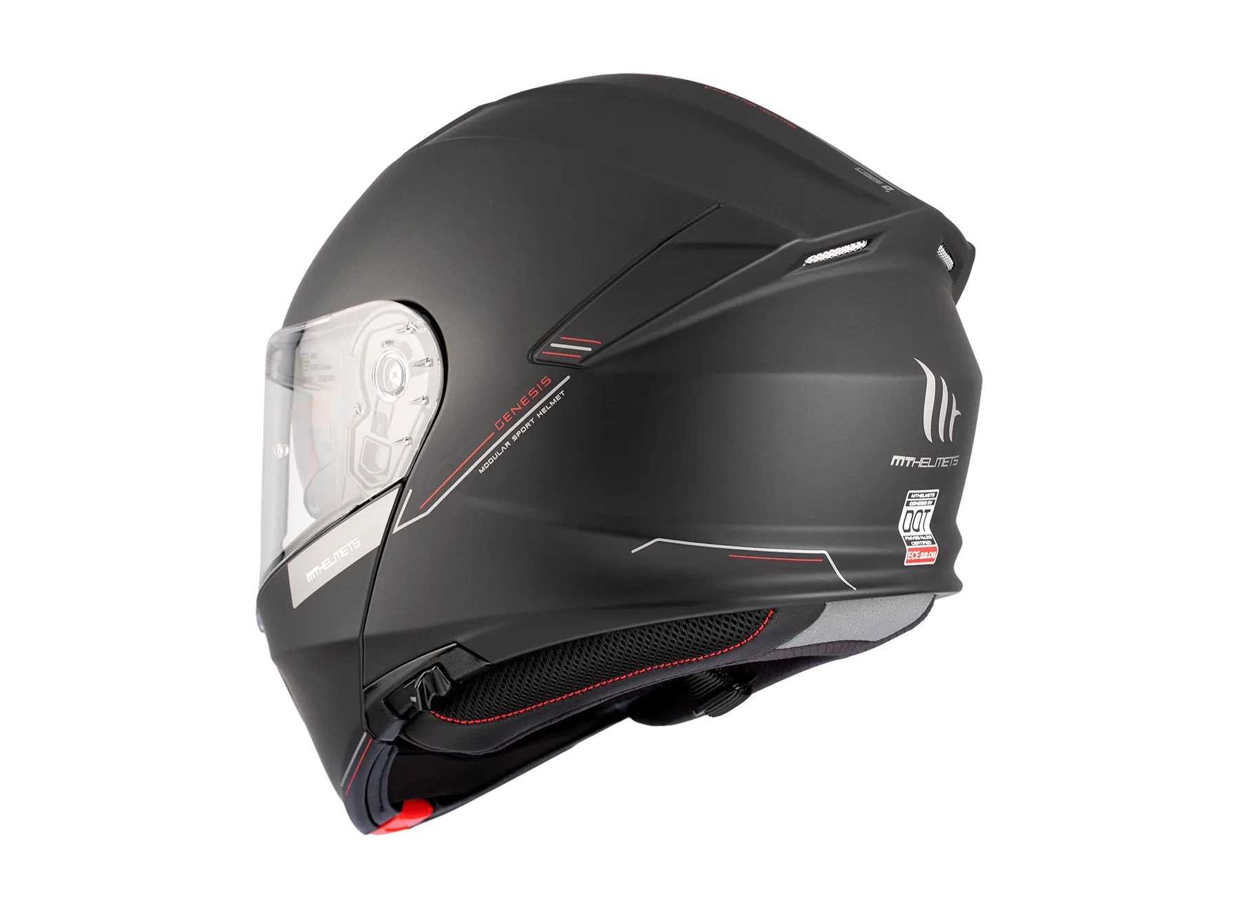 CASCO MT GENESIS  ABATIBLE NEGRO MATE