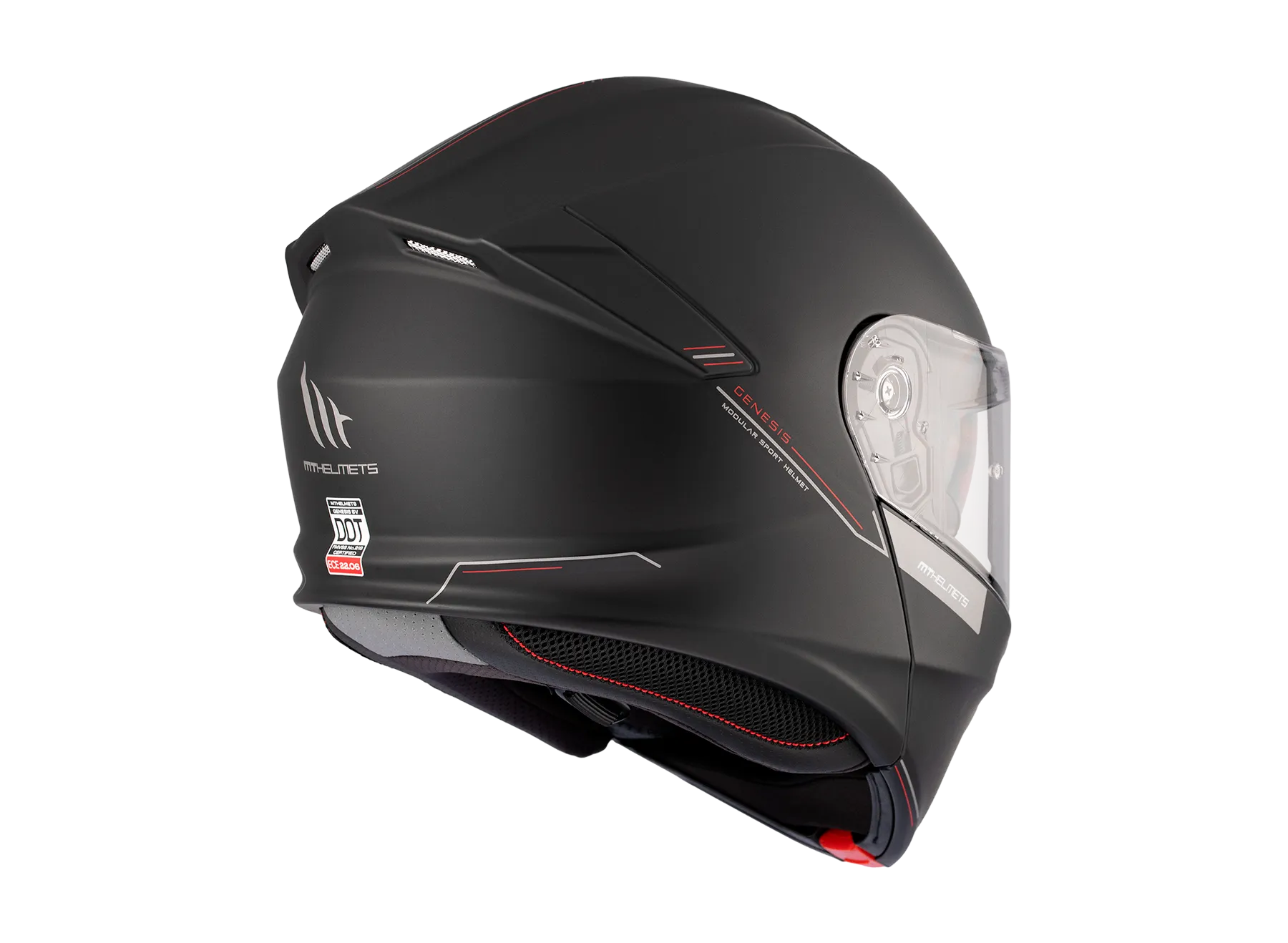 CASCO MT GENESIS  ABATIBLE NEGRO MATE