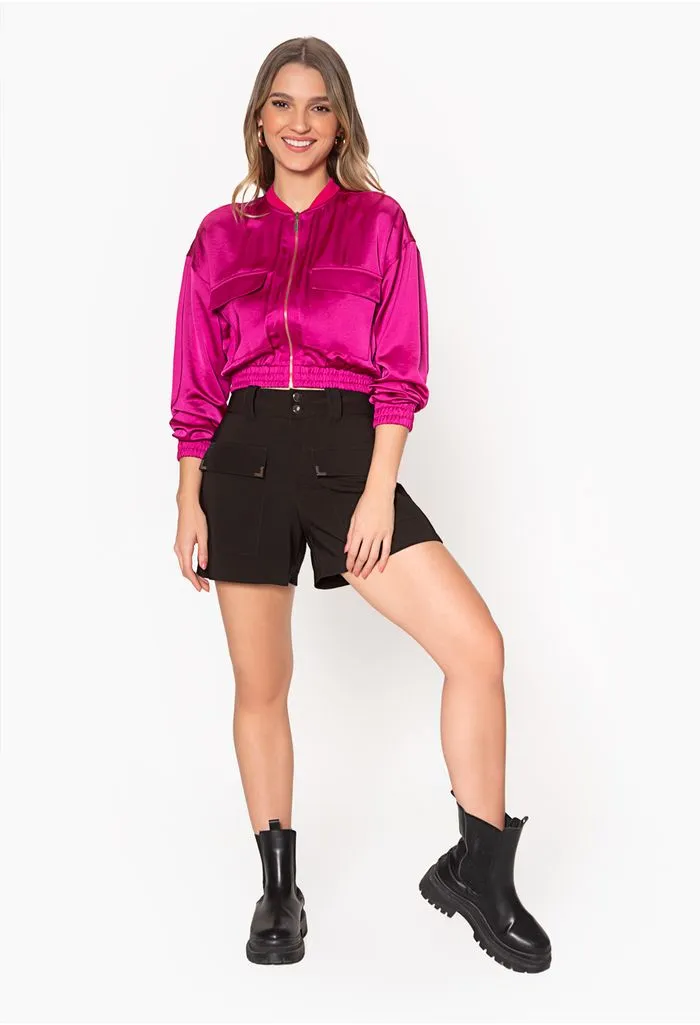 Chaqueta bomber con bolsillos cargo para