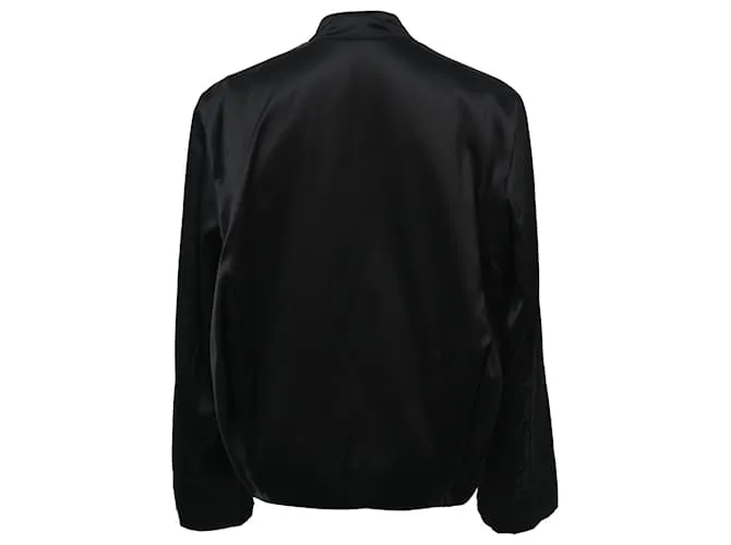 Chaqueta bomber con cremallera y mangas sueltas Totême en viscosa negra Negro 