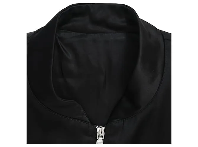 Chaqueta bomber con cremallera y mangas sueltas Totême en viscosa negra Negro 