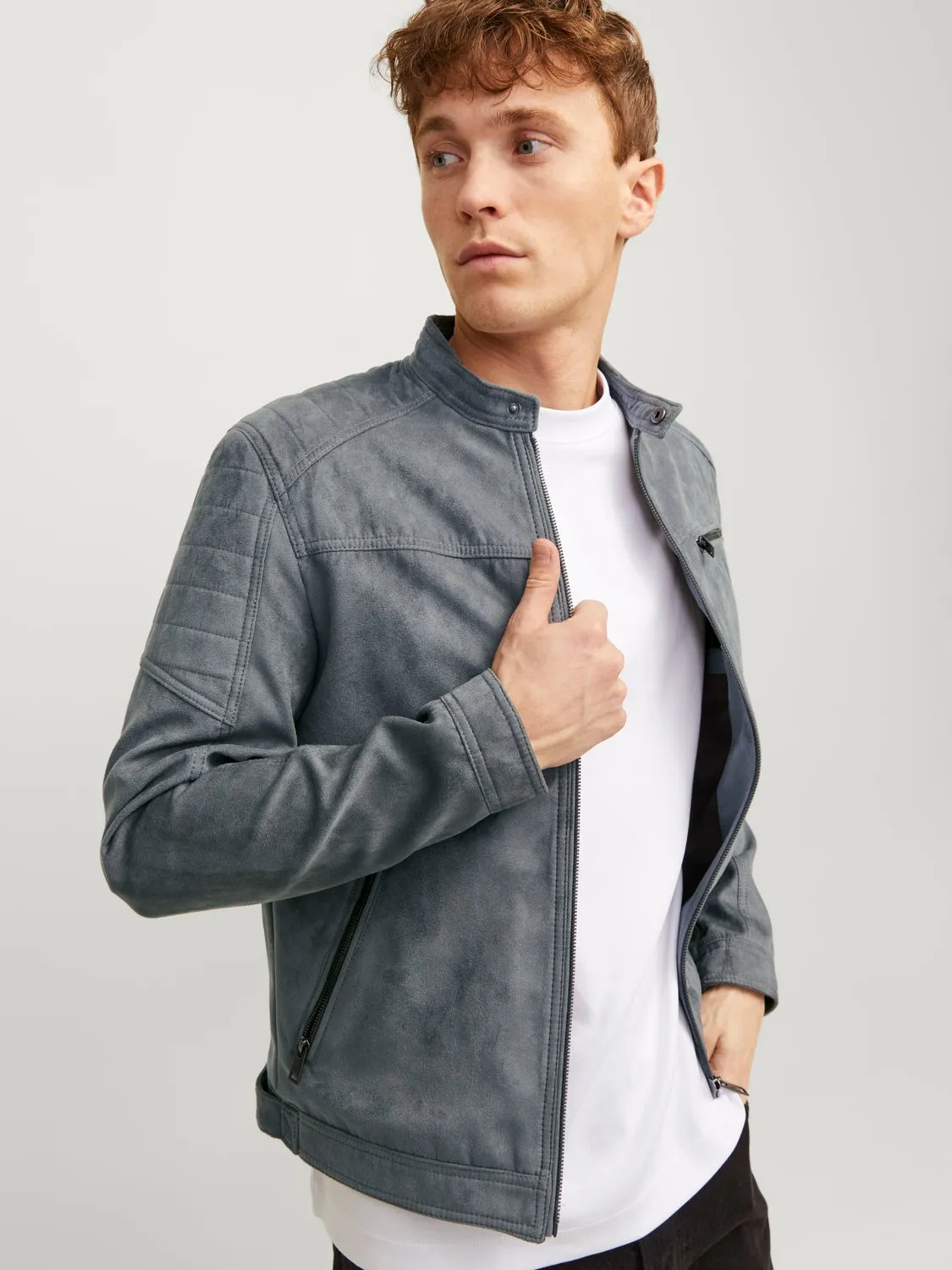 Chaqueta de antelina | Gris oscuro | Jack & Jones®