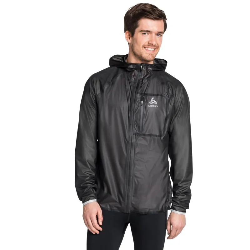 Chaqueta de running Odlo impermeable Zeroweight Dual Dry (Negro) Hombre