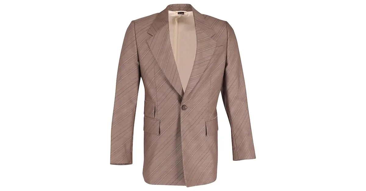 Chaqueta de traje Vivienne Westwood a rayas en lana marrón Castaño 