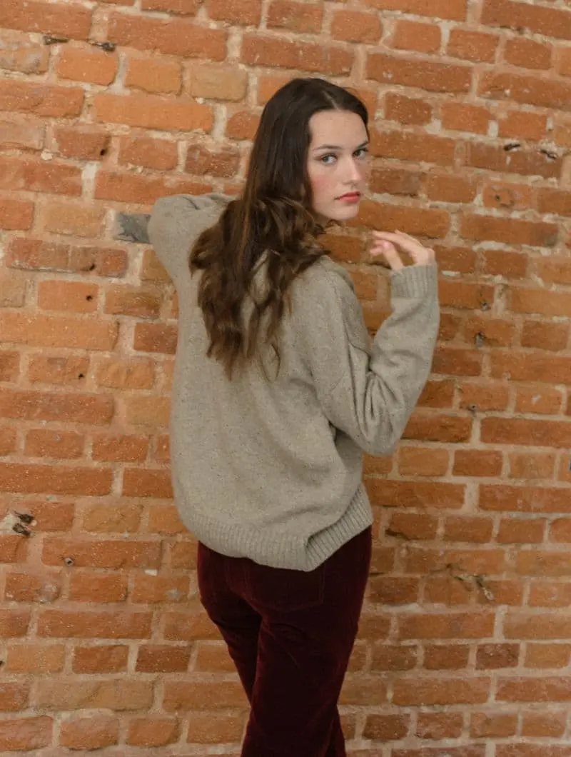 Chaqueta jaspeada mujer color avena