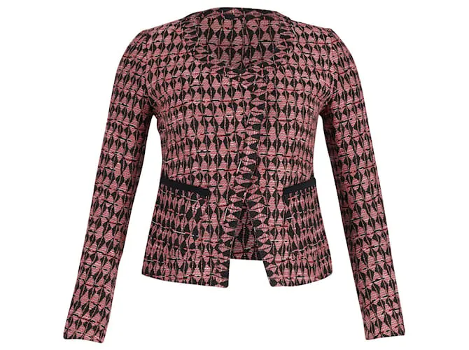 Chaqueta Maje Tweed de algodón rosa 