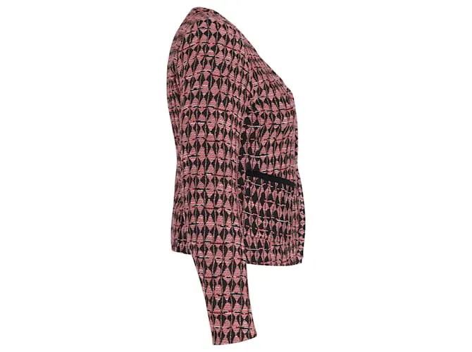 Chaqueta Maje Tweed de algodón rosa 