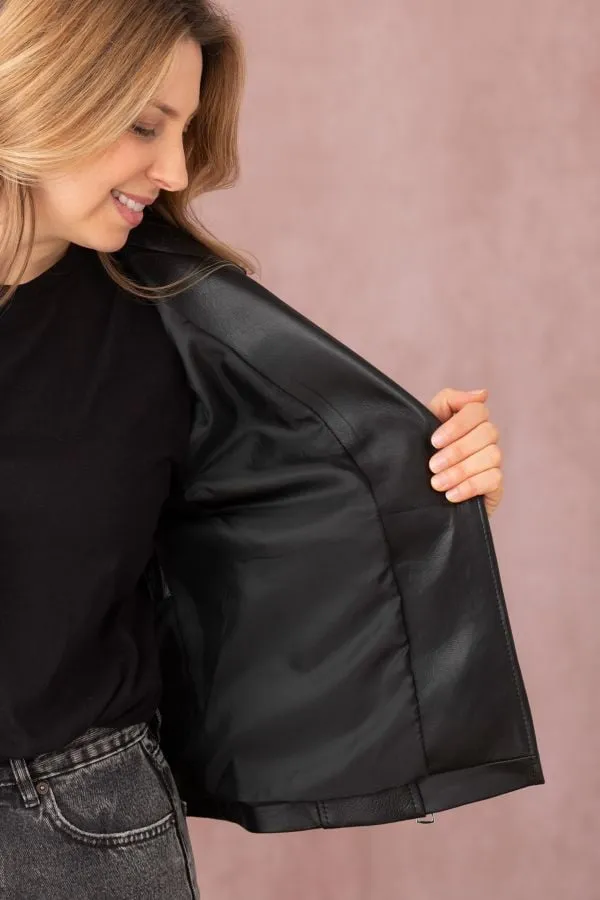 Chaqueta Mujeres Cityzen New Iconique Agneau Perle Noir
