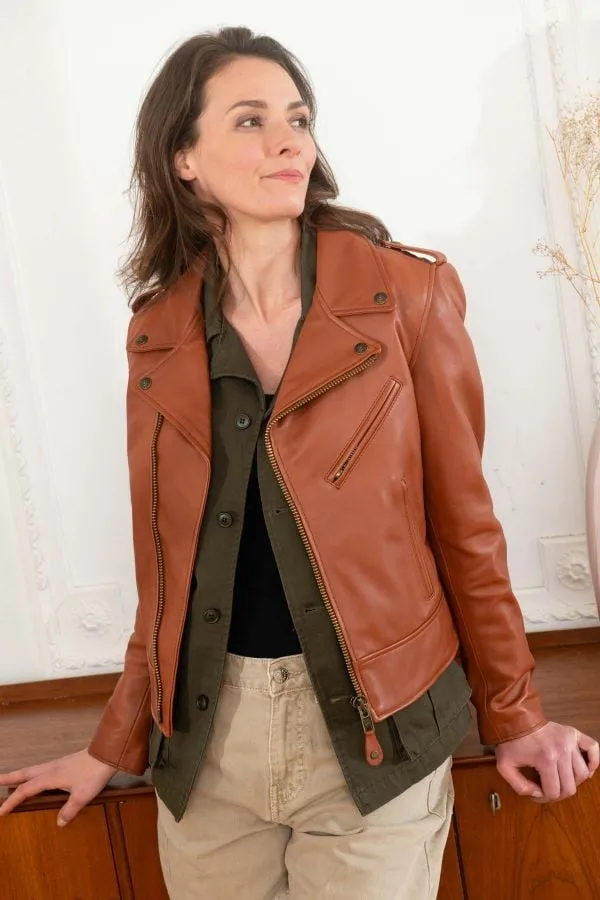 Chaqueta Mujeres Schott Lcw1601D Cognac